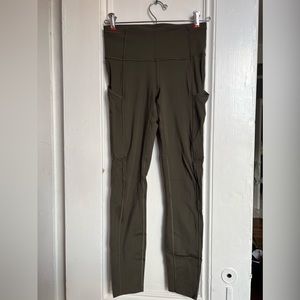 Lululemon Fast and Free 25” size 4; olive green